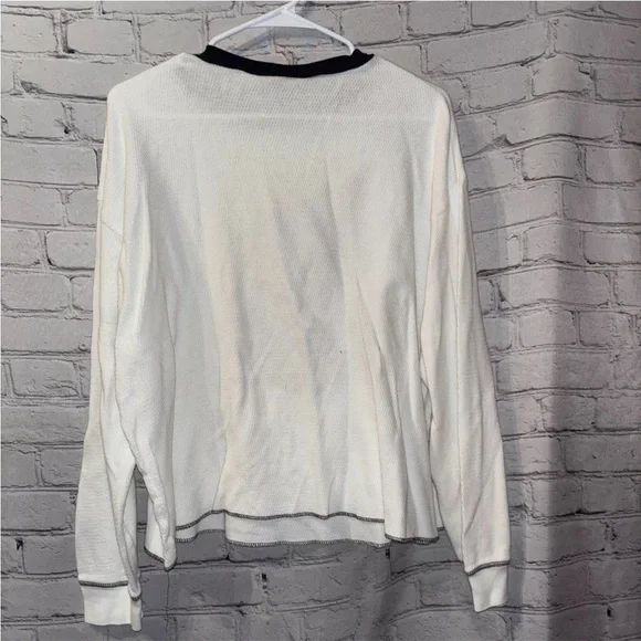 Jimi Hendrix Thermal Long Sleeve Crewneck Hybrid Tees Size Large White Black - Picture 3 of 5